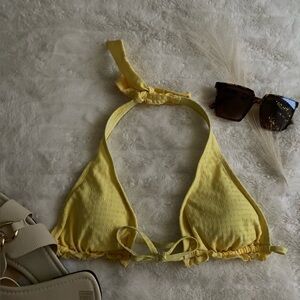 Yellow Halter Bikini Top